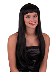 Long black wig