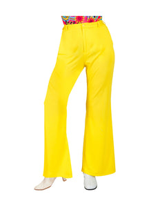 Jaren 70 damesbroek geel - gele hippie discobroek groovy style retro