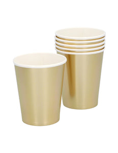 Set 6 gouden papieren bekertjes 25 cl