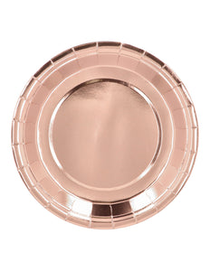 Set 6 roségoud papieren bordjes 23 cm