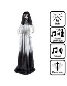 Staande decoratie Ghost widow pop-up 225 cm Halloween