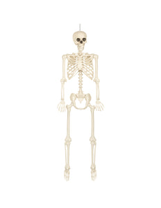 Hangdecoratie Skelet skinny 160 cm wit Halloween