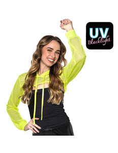 Boland Neongele visnet bolero dames (UV, maat M)