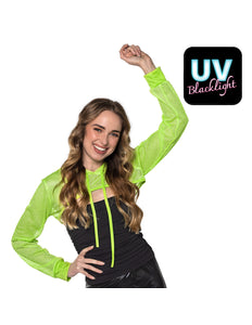 Boland Neongroene visnet bolero dames (UV, maat M)
