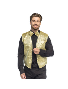 Boland Pailletten vest met strik Set Spangles goud