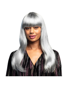 Boland Pruik Grace glitter wit grijs