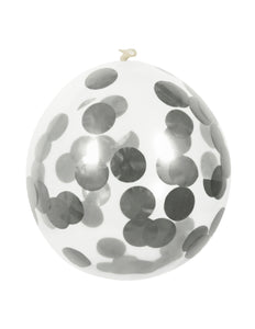 Boland Set 5 confettiballonnen zilver