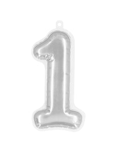 Boland Sticker Folieballon '1' zilver