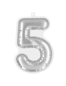 Boland Sticker Folieballon '5' zilver