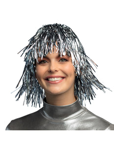 Boland Tinsel pruik Metallic zilver