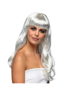 Boland Witte pruik lang golvend haar Chique