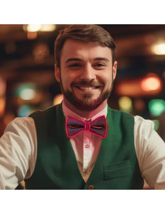 Funny Fashion Vlinderdas met licht roze