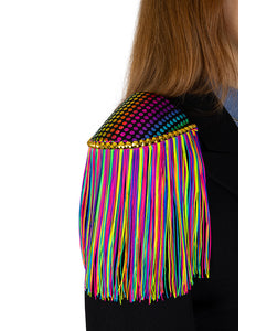 PartyXplosion Epauletten shiny stippen neon franjes