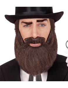 Widmann SRL Abraham baard met snor in bruin