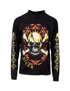 Widmann SRL Biker shirt met schedel en botten