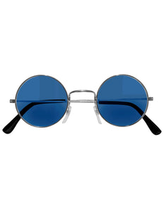 Widmann SRL Blauwe bril 70-er jaren Flower Power