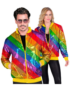 Widmann SRL Bomberjas pailletten regenboog