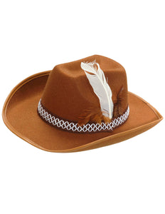 Widmann SRL Cowboyhoed Bruin Met Veren Kind