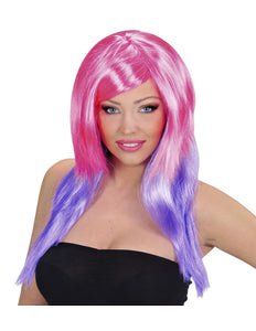Widmann SRL Dip dye pruik paars roze