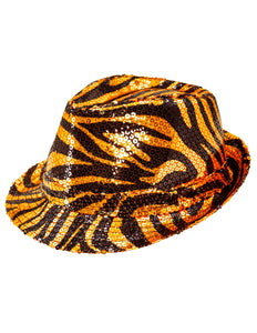 Widmann SRL Fedora pailletten tijger print hoed