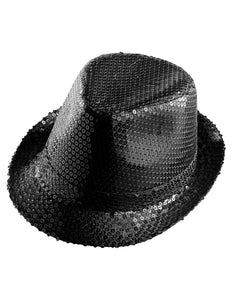Widmann SRL Glitter gleufhoed zwart pailletten