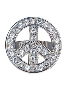 Widmann SRL Hippie ring peace met diamantjes