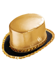 Widmann SRL Hoge hoed goud met pailletten beslag