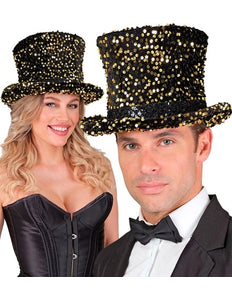 Widmann SRL Hoge hoed pailletten zwart/goud Luuk top kwaliteit