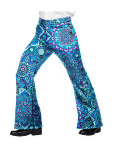 Widmann SRL Jaren 70 broek mandala blauw heren