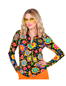 Widmann SRL Jaren 70 shirt bloemenfeest dames