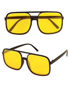 Widmann SRL Jaren 90 hippiebril met gele glazen