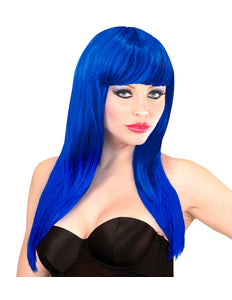 Widmann SRL Lang haar pruik blauw