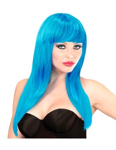 Widmann SRL Lange pruik azuur blauw