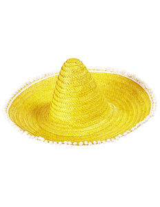 Widmann SRL Mexicaanse sombrero geel met bolletjes