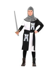 Widmann SRL Middeleeuws ridder kostuum zwart wit kinderen