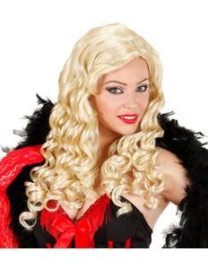 Widmann SRL Mooie blonde pruik met lange blonde krullen