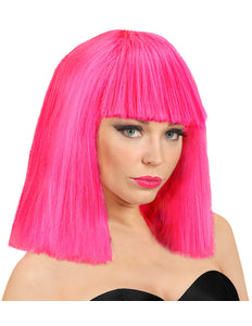 Widmann SRL Neon roze showgirl pruik