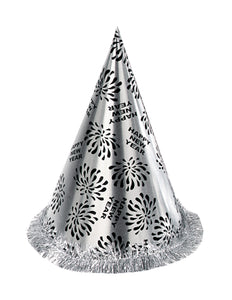 Widmann SRL Nieuwjaar punthoed zilver Happy New Year