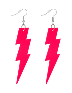 Widmann SRL Oorbellen jaren 80 bliksem neon roze