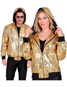 Widmann SRL Pailletten bomberjas met kap goud