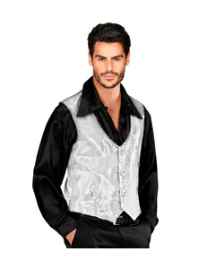 Widmann SRL Pailletten Vest Man zilver