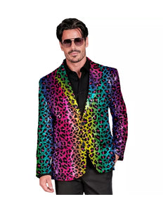 Widmann SRL Paillettencolbert regenboog luipaard