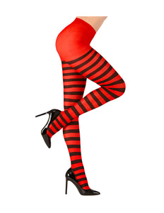 Widmann SRL Panty rood zwart gestreept dames