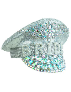 Widmann SRL Pet bruid met juwelen glitter zilver hoed Luuk