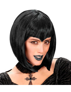 Widmann SRL pruik gothic vamp zwart