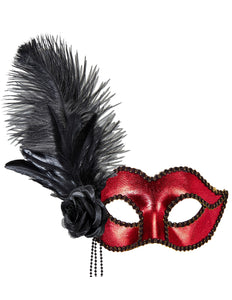 Widmann SRL Rood Metallic Venetiaans oogmasker