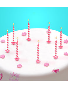 Widmann SRL Roze kaarsje happy birthday