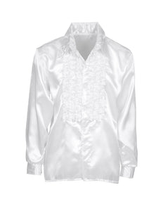 Widmann SRL Ruche blouse satijn wit