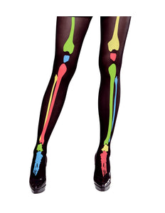 Widmann SRL Skelet panty met botten neon