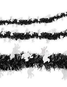 Widmann SRL Slinger zwart met tinsel en geestjes